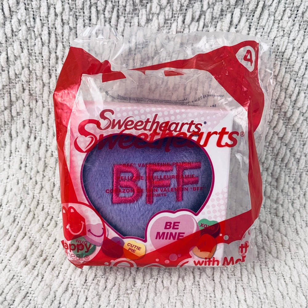 McDonalds Happy Meal Toy Purple Sweethearts BFF Plush Heart‎ 2015 #4 Valentines